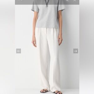 Wilfred Effortless Pant Cream Wide Leg Trousers Size 12 Aritzia